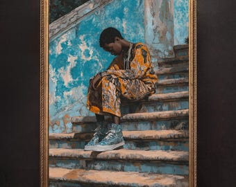 Stylish African Boy Art Print | Afrocentric Home Decor (Digital Download)