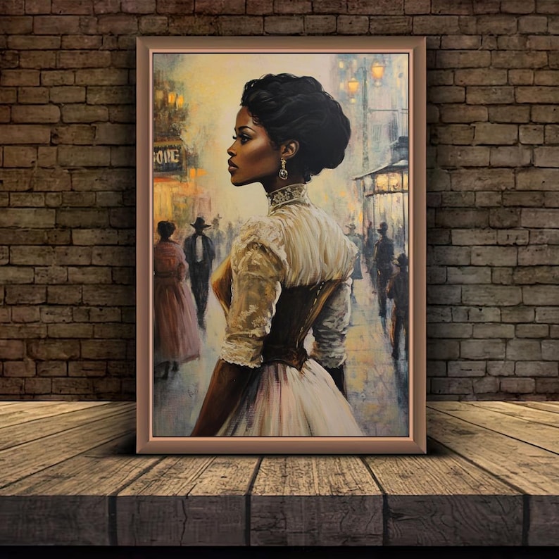 Vintage Victorian Black Woman Art Print | Afrocentric Decor (digital ...