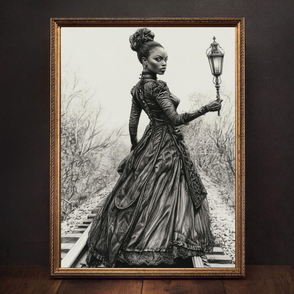 Bold Black Woman Art Print | Victorian Renaissance Woman With Lantern ...