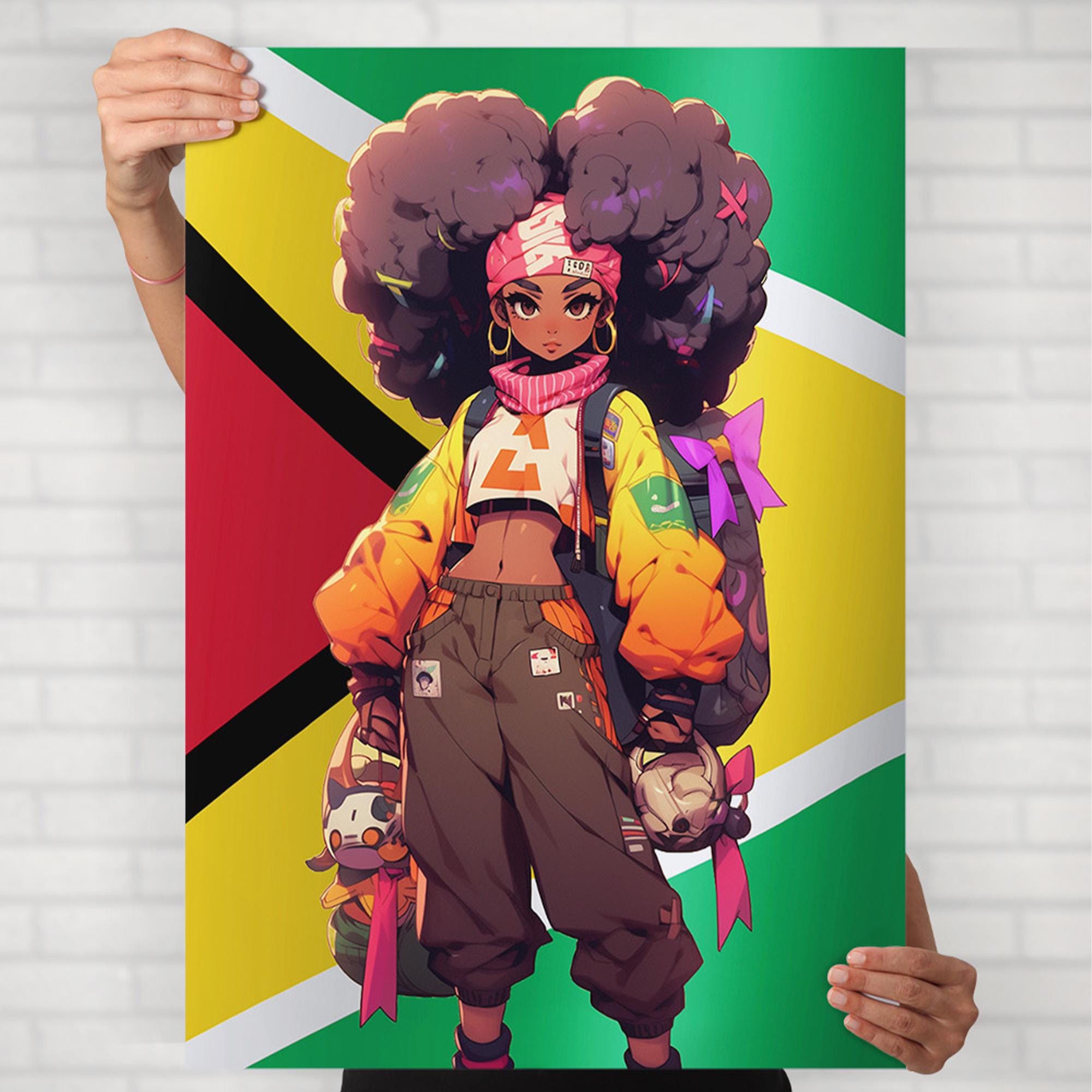 kazuki★Hysterie Glamour 今期 AFRO GIRL kazuki☆Hysterie Glamour 今期 AFRO GIRL Colorful Afro Anime Girl