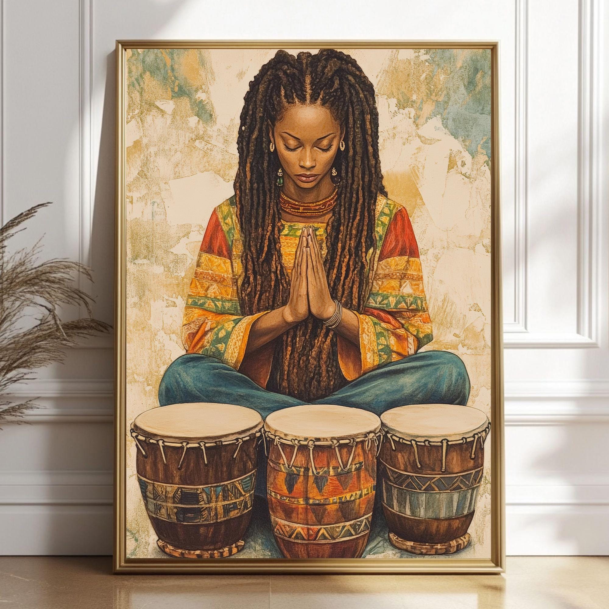 Black Woman Prayer Art Print | Spiritual African American Art