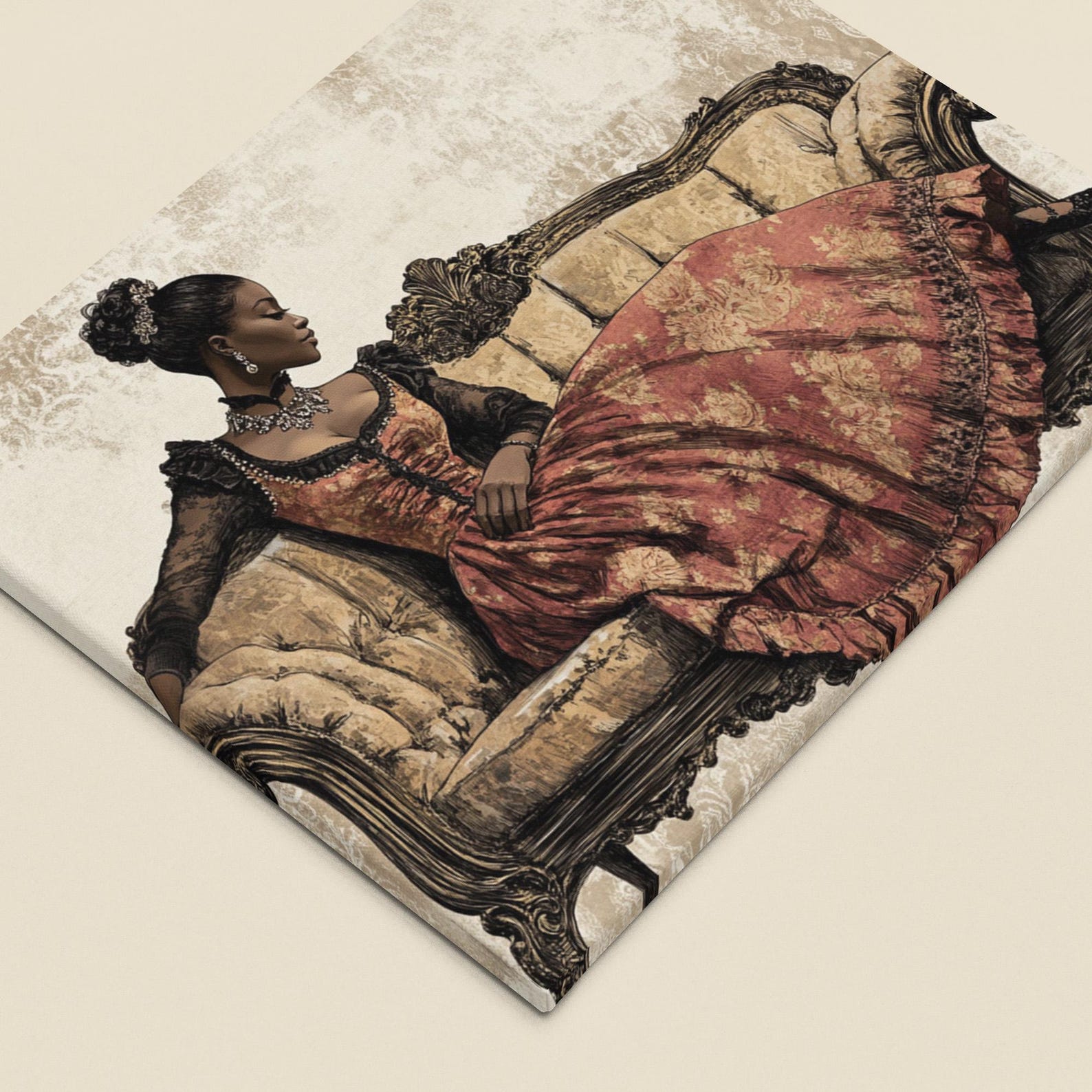 Vintage African American Victorian Art Print – Black Woman Regency ...
