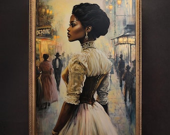 Vintage Victorian Black Woman Art Print | Afrocentric Decor (Digital Download)