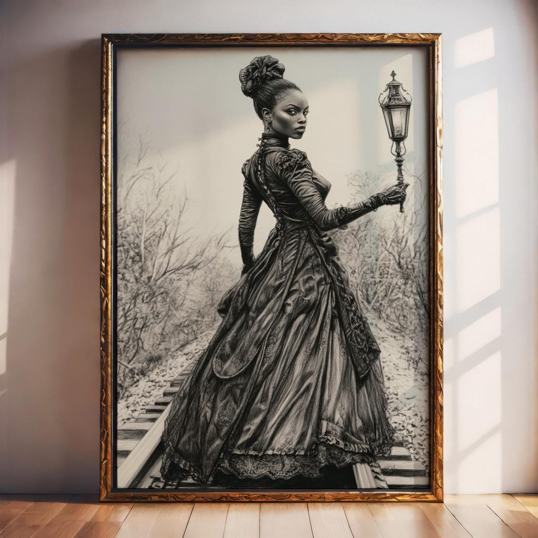 Bold Black Woman Art Print | Victorian Renaissance Woman With Lantern ...