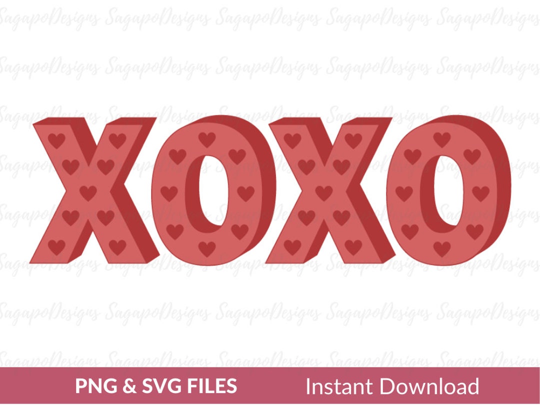 XOXO Svg Valentine's Day SVG Valentine Instant Download Hugs and Kisses ...
