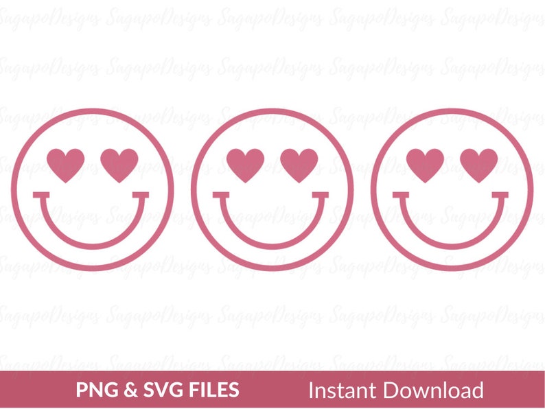 Heart Eye Emoji Svg Valentine's Day SVG Smiley Face Svg Love Valentine