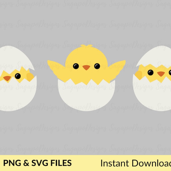 Pollitos de Pascua Svg / Eclosión del huevo de Pascua SVG / Cara sonriente de Pascua Svg / Descarga instantánea de Pascua / Lindo diseño de Pascua para cricut