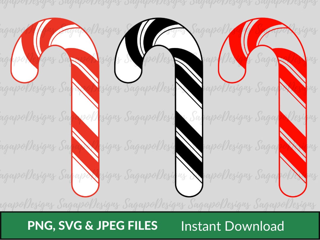 Candy Cane SVG Simple Candy Cane Clipart Christmas Svg Holiday PNG Candy Cane Outline Instant 