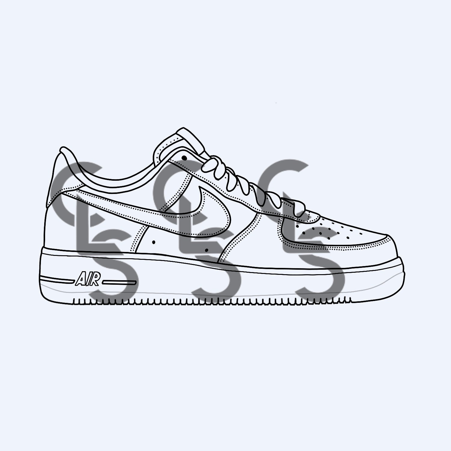 Nike AF1 Inspired Template Etsy