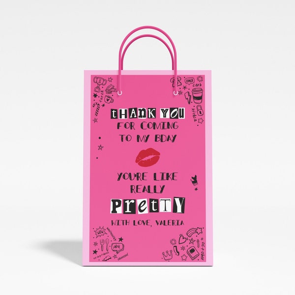 Mean Girls Favor Bags, Mean Girls Favor Bag Label, Mean Girls Gift Bag, Gift Bag Label, Mean Girls Favors, Favors Guests, Favor Bag Label