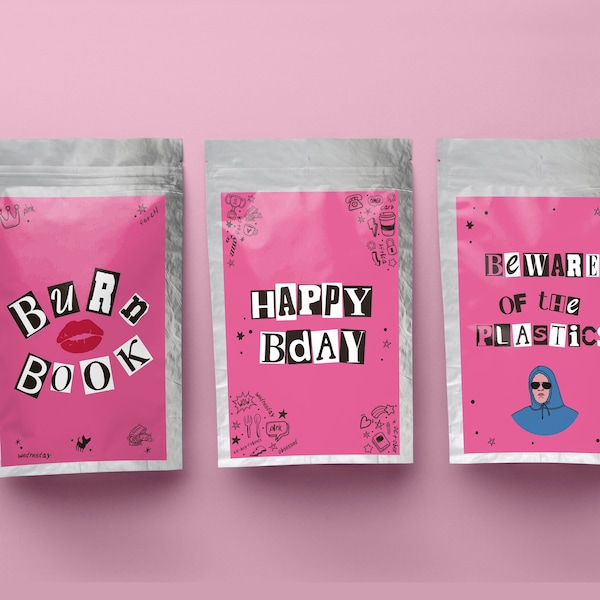 Mean Girls, Mean Girls Capri Sun Wrap, Mean Girls Capri Sun Étiquettes, Mean Girls Étiquettes, Mean Girls Party Supplies, Mean Girls Label Favor