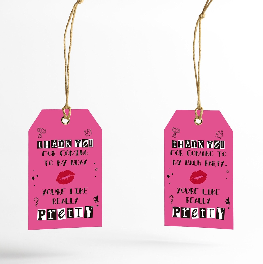 Mean Girls Thank You Tags, Mean Girls Party Favor Tags, Mean Girls