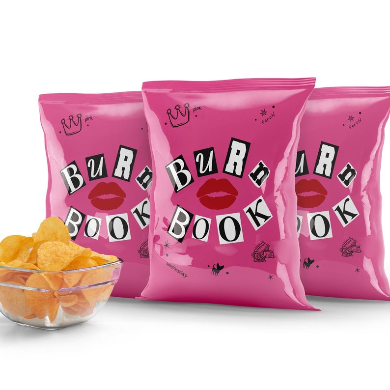 Mean Girls, Burn Book Chip Bag, Mean Girls Burn Book, Book Burn Chip