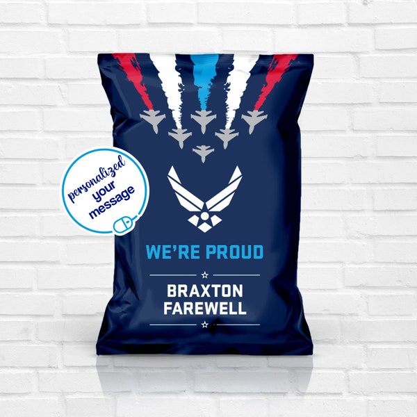 Us Air Force, Air Force Favors, Farewell Soldier , Deployment, Soldier Goodbye Party, Military, Deployment, Military Promotion, Chip Bags