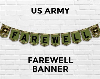 Farewell Banner, Camo, Military Banner, Camouflage, Operational Camo, Farewell Party, Deployment Banner, Army Going Away Banner, Farewell