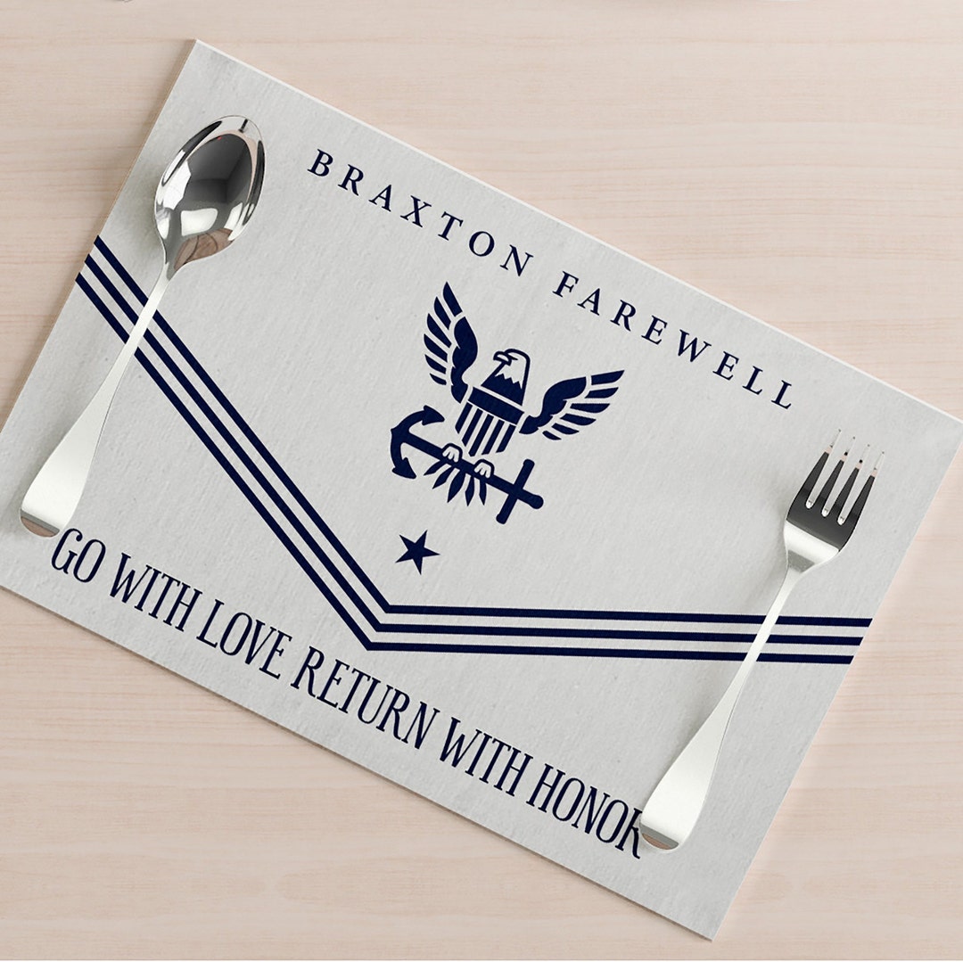 Placemat US Navy Naval USN Military Naval Retirement Etsy