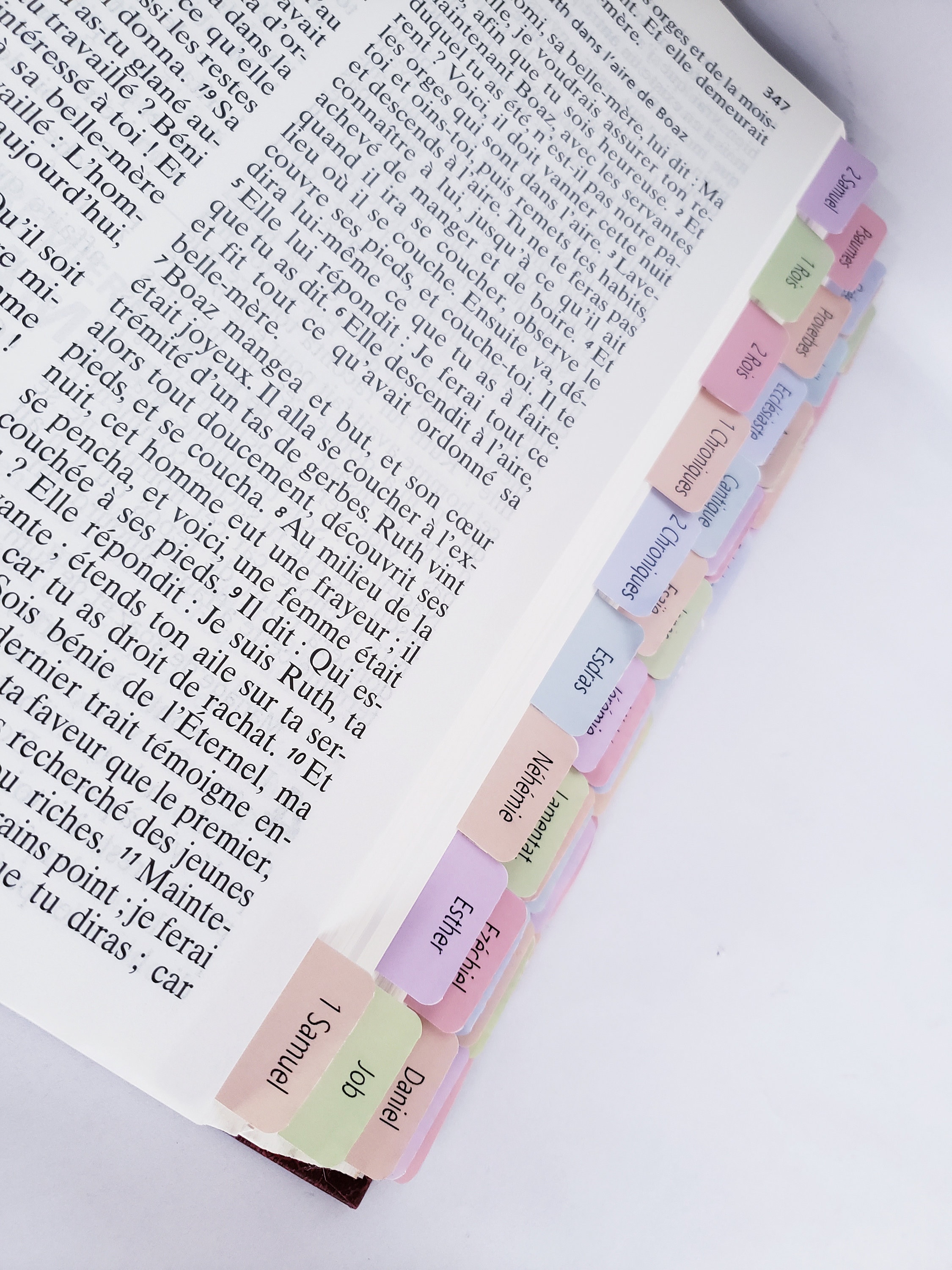 Onglets Pour Bible - 5 Feuilles Laminées Prêtes à Coller - Organisez Vos Lectures Bibliques Simplement !