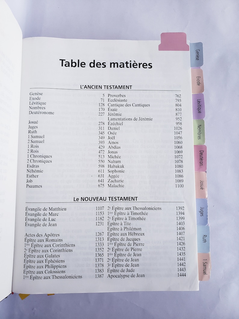 Onglets Pour Bible - 5 Feuilles Laminées Avec Autocollants - Organisation Lecture étude - Pour Débutants Et Adultes - 4