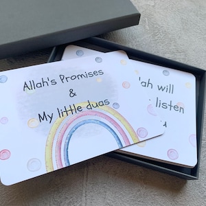 Les promesses d'Allah et mes petites cartes Duas, cadeau de l'Aïd, cadeau pour bébé musulman, cartes d'affirmation pour les tout-petits musulmans, citations du Coran,