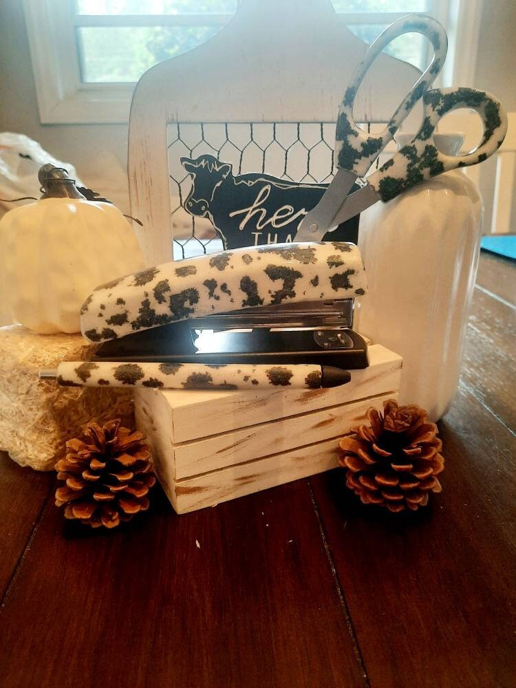 Cow Print Office Supplies Etsy