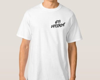 T-Shirt - Hits Different - Street - Cool - Noir - Blanc - Argot - Ado