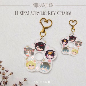 Porte-clés double face Luxiem Sakura | Vox Mysta Luca Ike Shu |