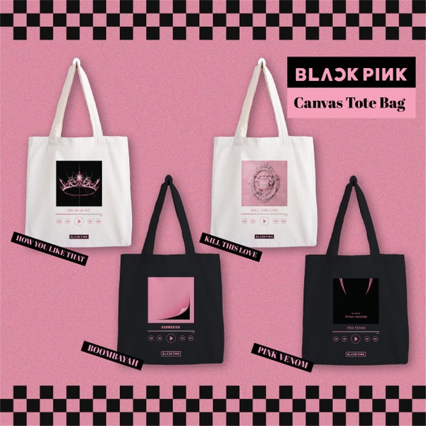 BLACKPINK | Canvas Tote Bag| KPOP | Rose Lisa Jisoo Jennie|Born Pink World Tour