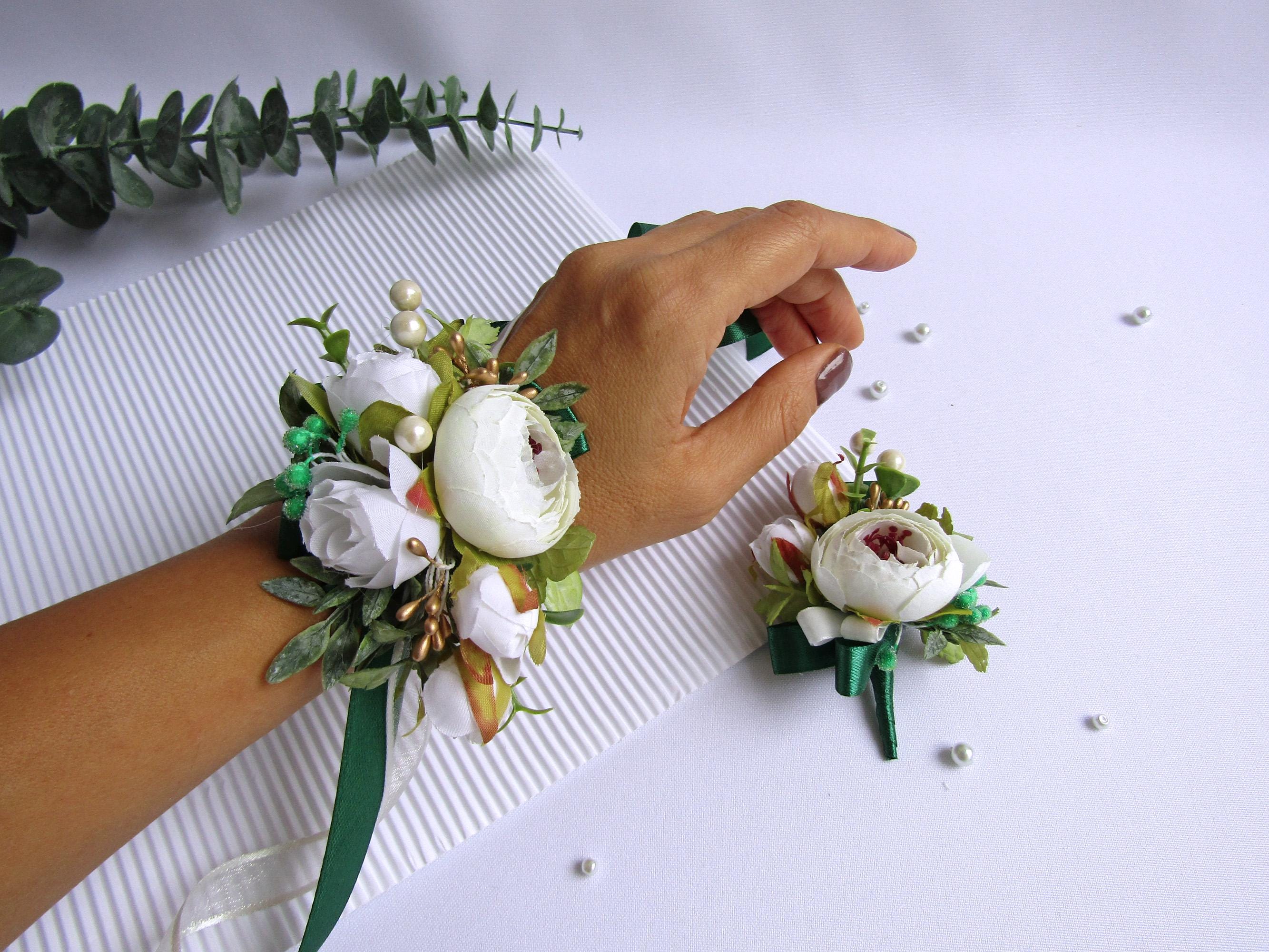 slim fit dress slacks Gold Cuff Corsage | Ribbon Wrist Corsage