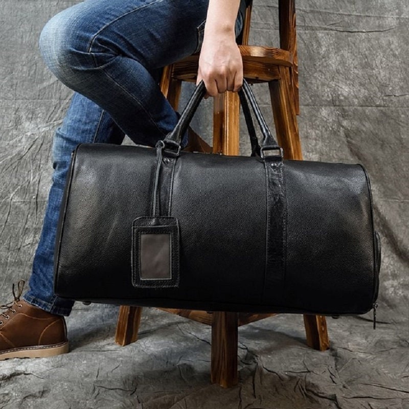 Handmade Men Boston Travel Bag Leather Travel Bag Weekender - Etsy