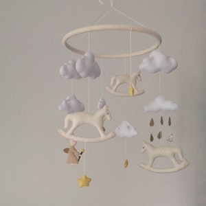 Felt Baby cot mobile neutral nursery boy girl image 5