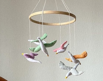 Bird Baby mobile, nursery mobile neutral, crib mobile