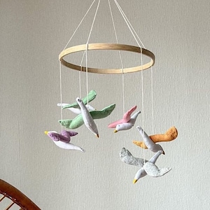 Bird Baby mobile, nursery mobile neutral, crib mobile image 1