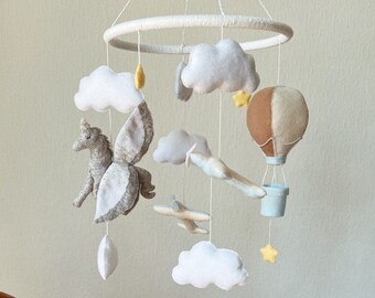 Baby mobile, Unicorn mobile, Airplane mobile baby, Hot air balloon mobile, Horse baby mobile