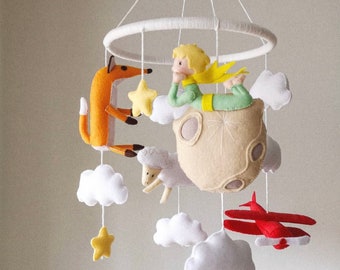 Baby mobile boy The little prince, Crib mobile boy, Airplane baby mobile, Custom mobile baby, Baby cot mobile, Ceiling mobile baby