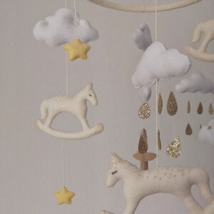 Felt Baby cot mobile neutral nursery boy girl image 10