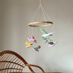 Bird Baby mobile, nursery mobile neutral, crib mobile image 3