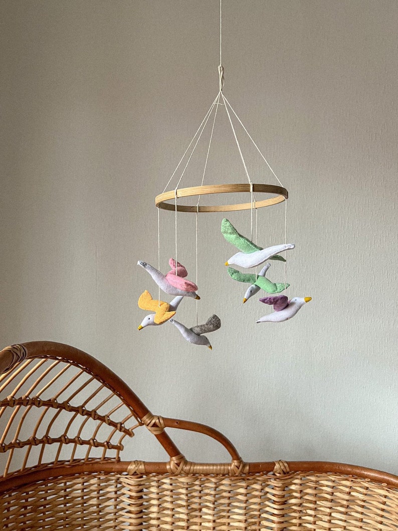 Bird Baby mobile, nursery mobile neutral, crib mobile image 3