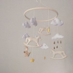 Felt Baby cot mobile neutral nursery boy girl image 8