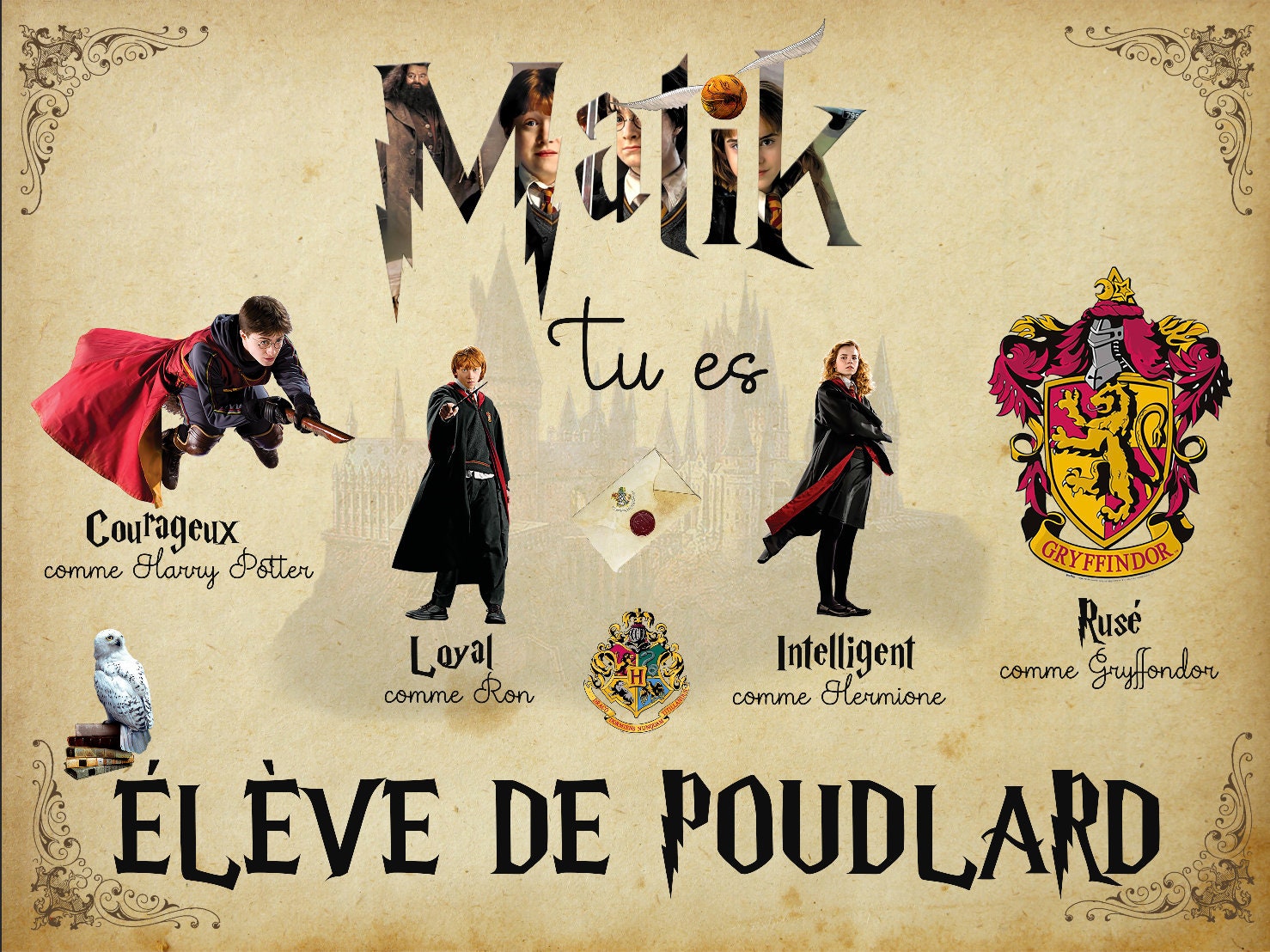 Affiche personnalisée Harry Potter plusieurs modèles - Etsy France