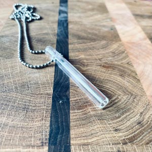 Mindful Breathing Necklace: Glass Anxiety Relief Pendant, Stainless Steel Chain