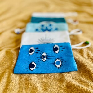 Evil Eye Purse, Evil Eye Turkish Bag, Small Boho Bag, Evil Eye Pouch, Witchy Purse with Evil Eye Print, Handcrafted in Turkey