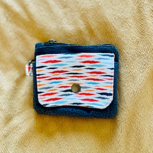Cartera étnica, cartera de tela suave, cartera colorida, monedero pequeño mujer, tarjetero de tela, cartera vegana hecha a mano, cartera para festivales
