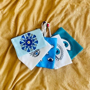 Evil Eye Purse, Evil Eye Turkish Bag, Small Boho Bag, Evil Eye Pouch, Witchy Purse with Evil Eye Print, Handcrafted in Turkey