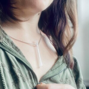 Mindful Breathing Necklace: Glass Anxiety Relief, Meditation Jewelry