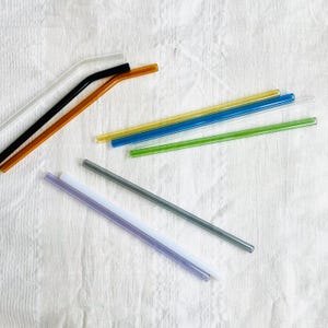 Glass Straw Different Colors, Hand Crafted Borosilicate Glass, Cocktail Smoothie Coffee Reusable Drinking STRAW, Glass Barware