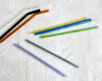 Pajita de vidrio hecha a mano: pajita reutilizable de borosilicato