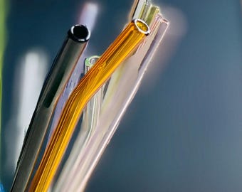 Hand Crafted Glass Straw: Reusable Borosilicate Glass Barware