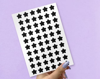 60 Star Sticker Sheet | Vinyl waterproof | Glossy | Stationery