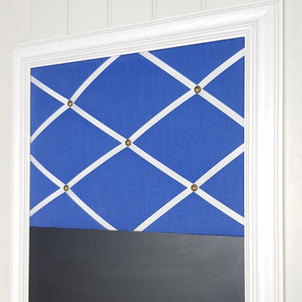 Framed blackboard and memoboard combination in cobalt blue (276)