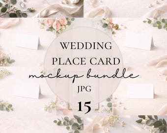 Hochzeits-Tischkarten-Mockup-Bundle, 16Eskortkarten-Mockups, Hochzeit-Briefpapier-Mockup-Fotos, Canva-kompatible Mockups, Etsy-Artikelbild